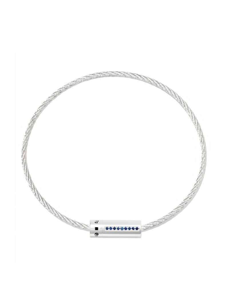 Sterling Silver Le 7g Polished Sapphire Cable Bracelet