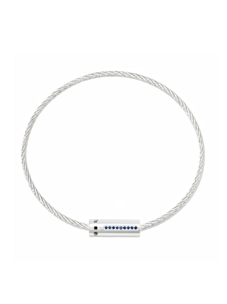 Sterling Silver Le 7g Polished Sapphire Cable Bracelet