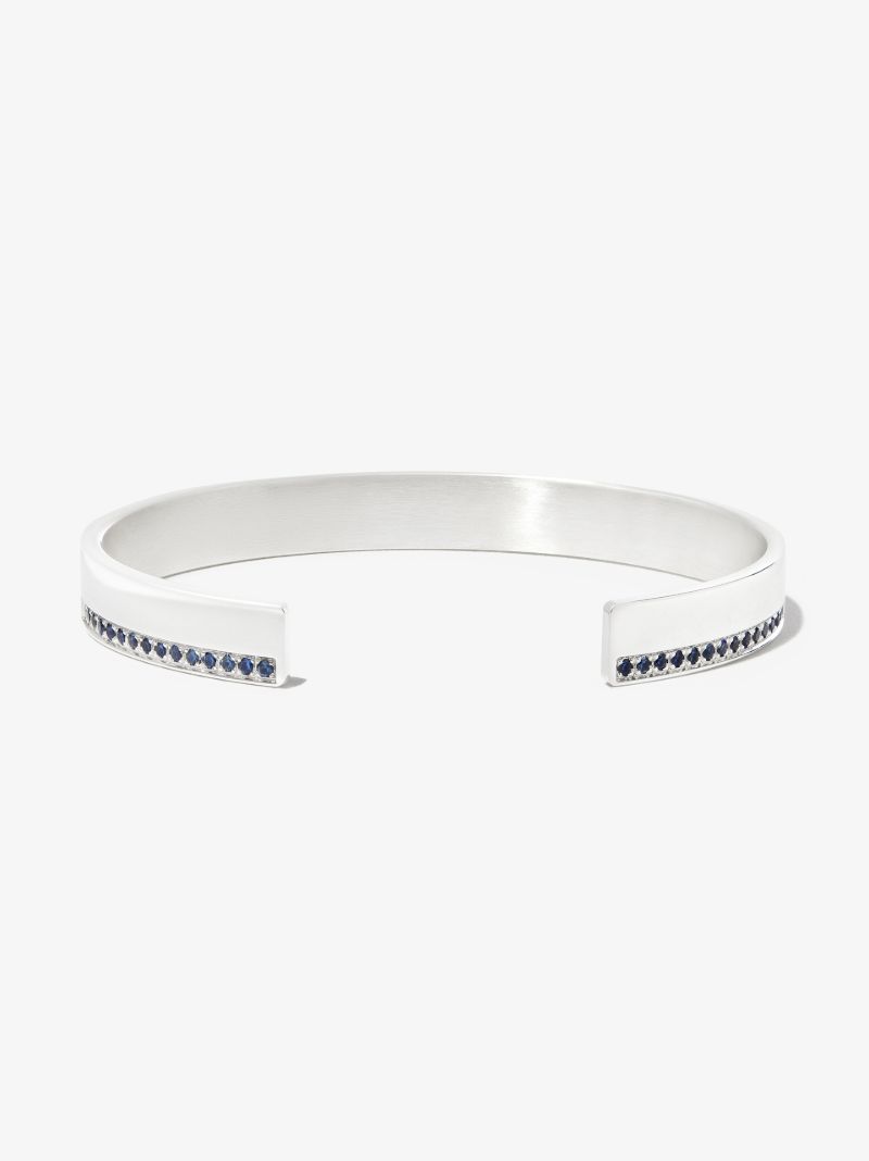Sterling Silver Le 20g Polished Sapphire Bracelet