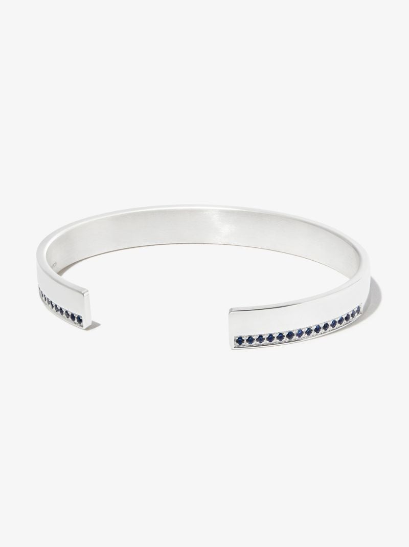 Sterling Silver Le 20g Polished Sapphire Bracelet