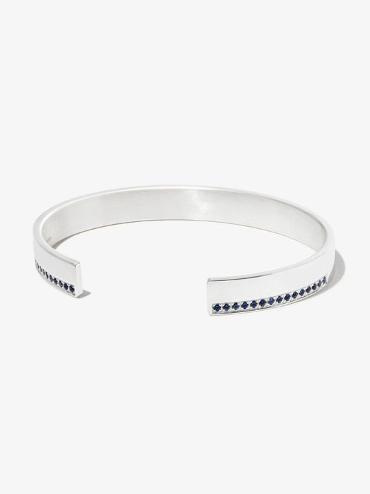 Sterling Silver Le 20g Polished Sapphire Bracelet