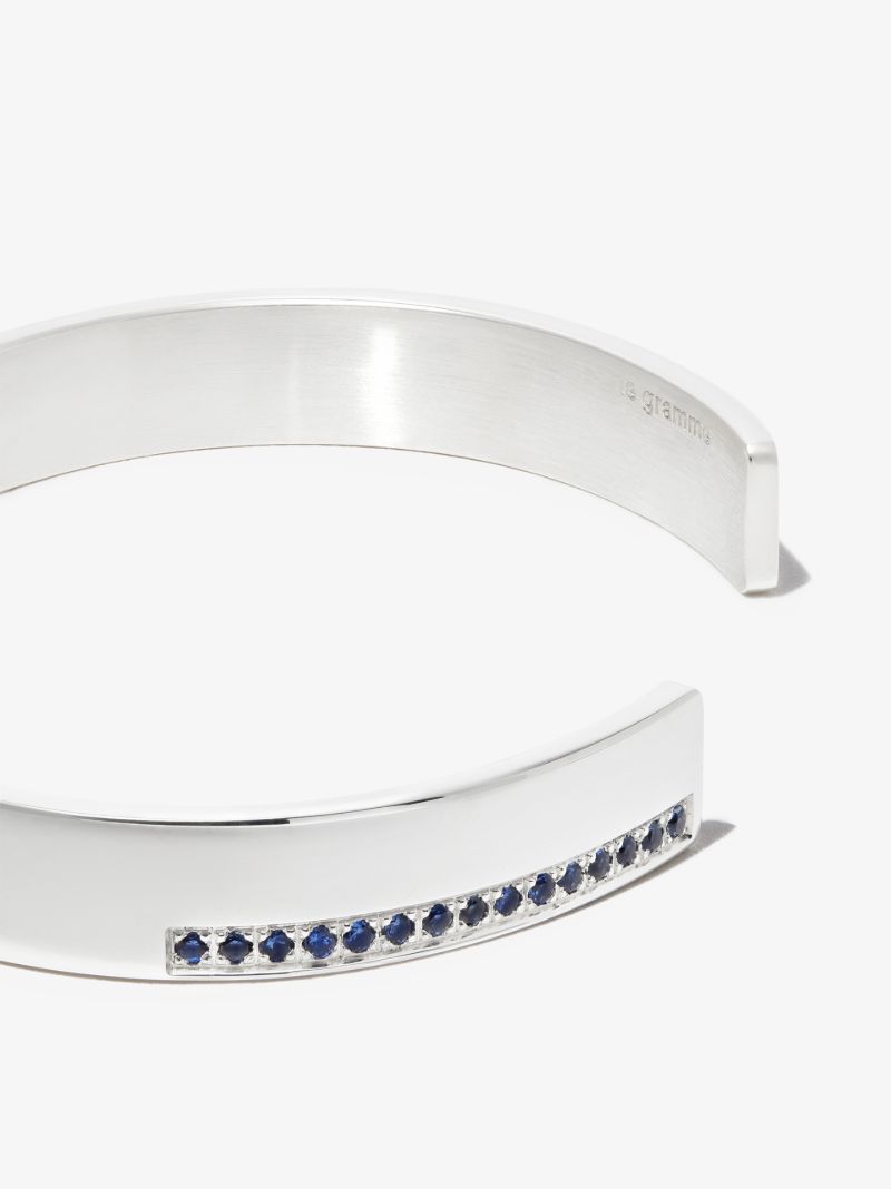 Sterling Silver Le 20g Polished Sapphire Bracelet
