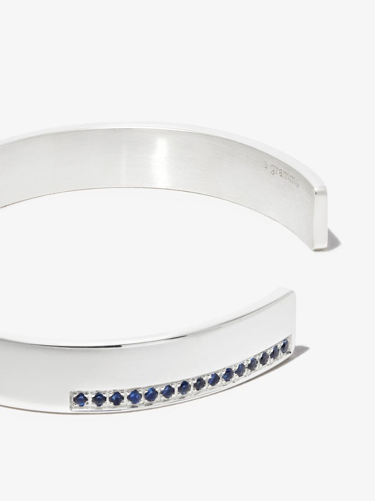 Sterling Silver Le 20g Polished Sapphire Bracelet