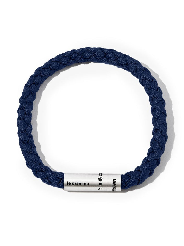 X Orlebar Brown Sterling Silver Le 7g Brushed Nato Cable Bracelet