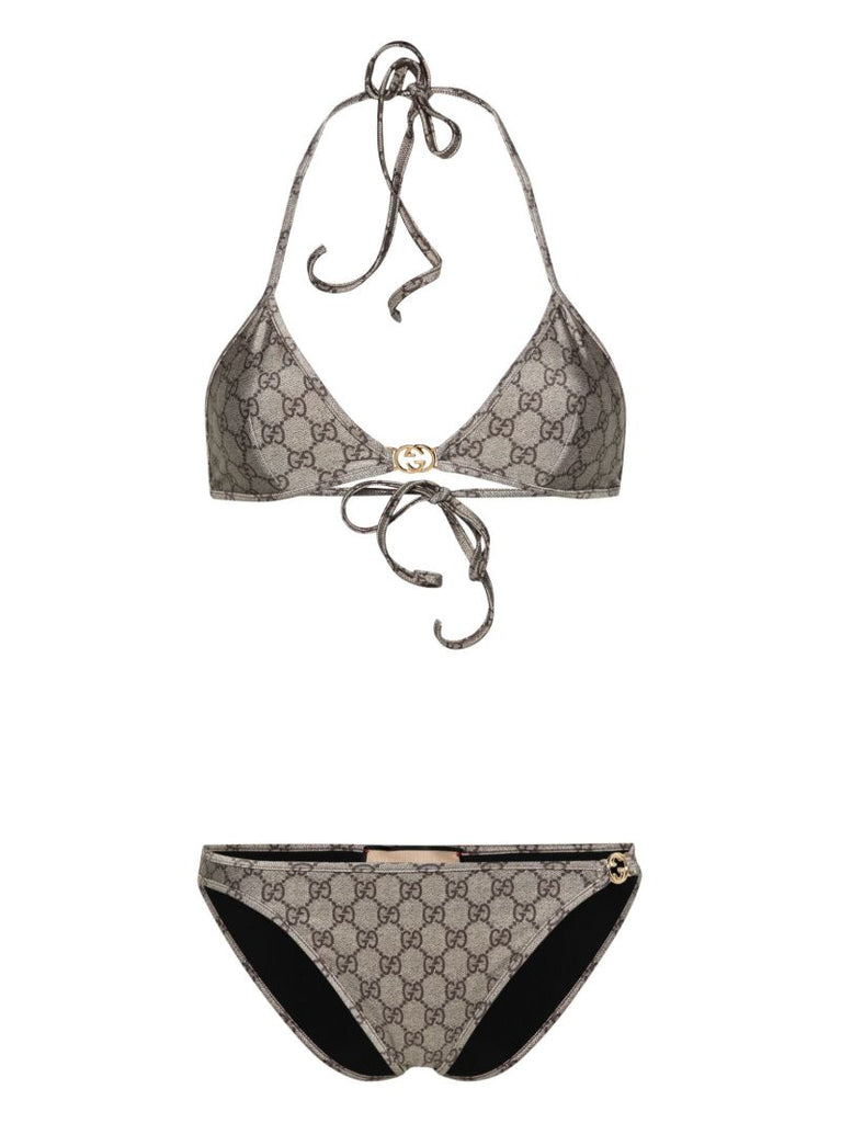 Neutral Gg-print Triangle Bikini