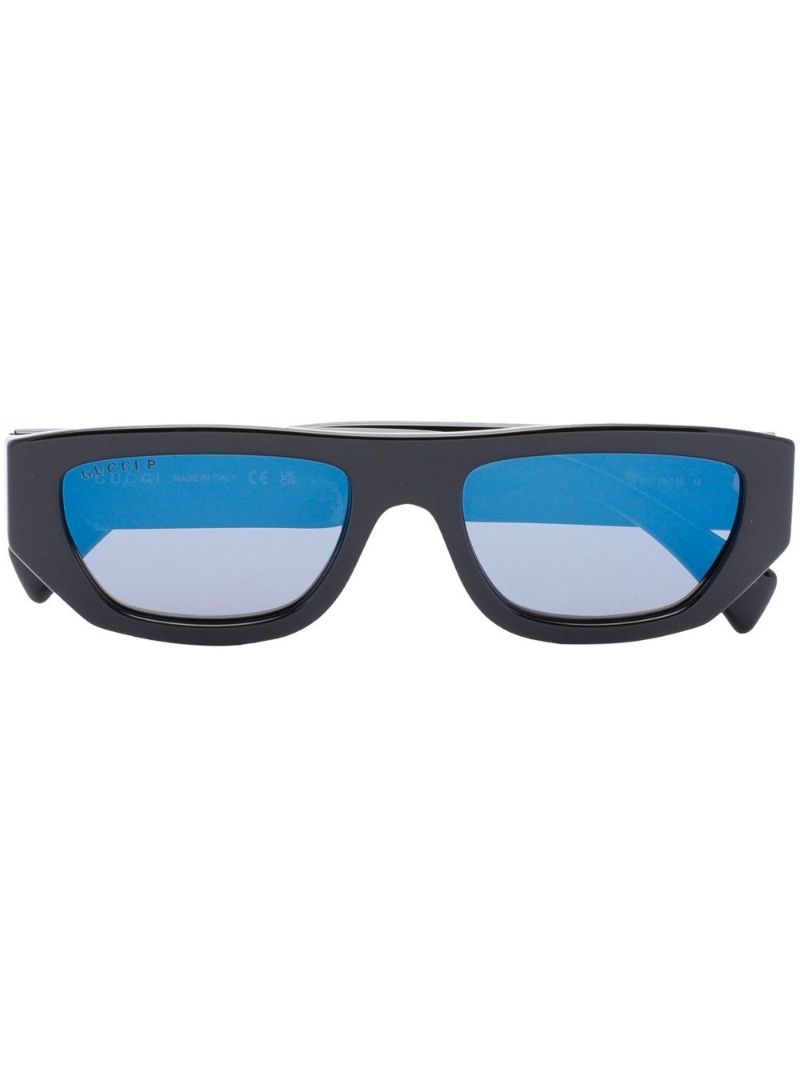 Black Injection Rectangle Sunglasses