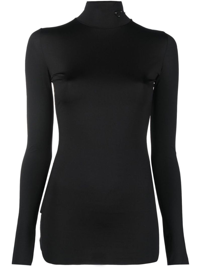 Black Turtle Neck Logo T-shirt