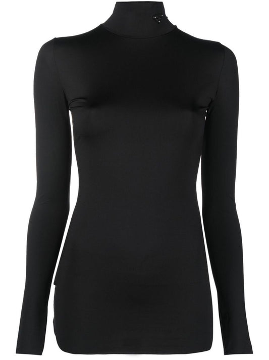 Black Turtle Neck Logo T-shirt