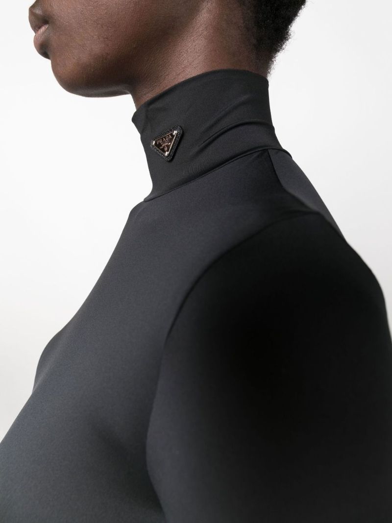 Black Turtle Neck Logo T-shirt