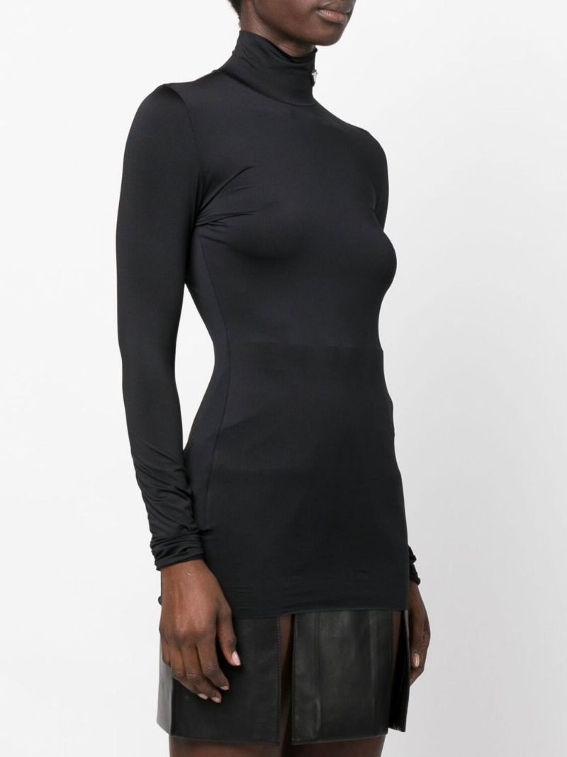 Black Turtle Neck Logo T-shirt