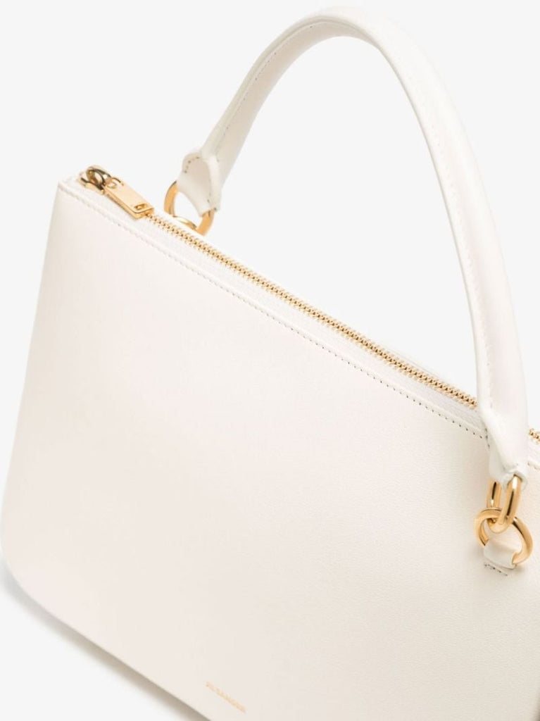 White Large Leather Shoulder Bag