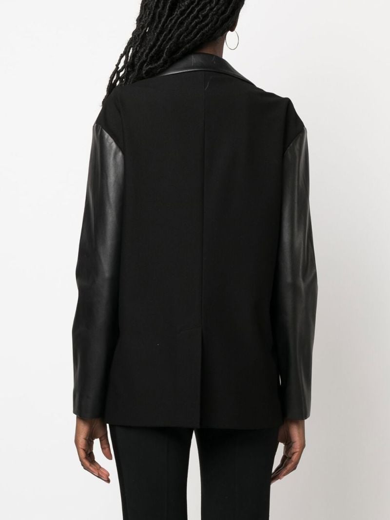 Black Body Lines Faux-leather Blazer