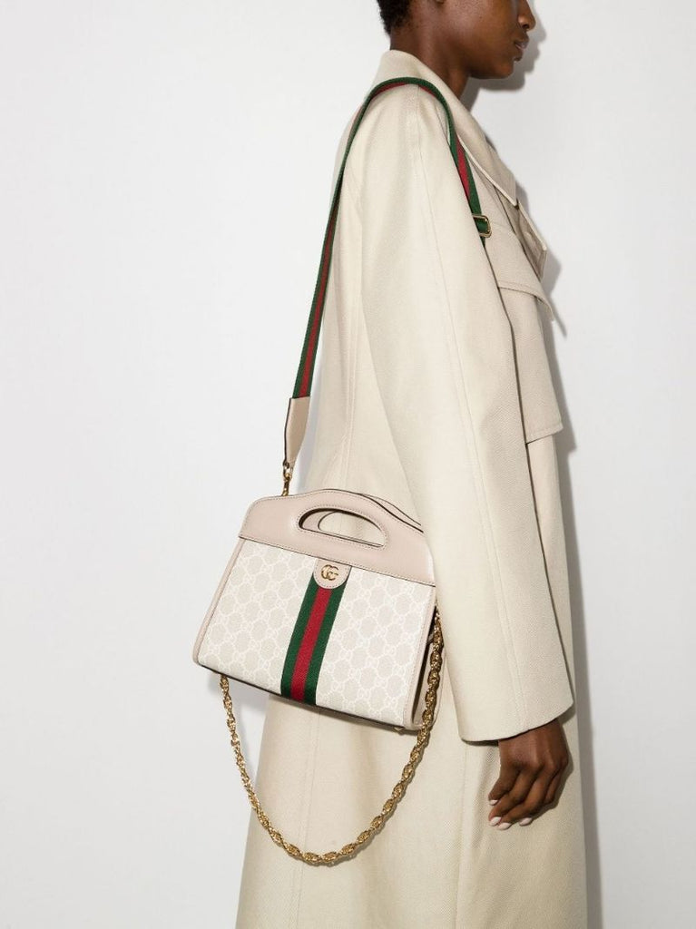 Neutral Ophidia Small Gg Supreme Top Handle Bag