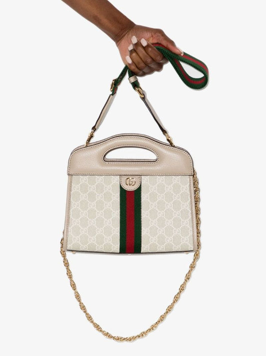 Neutral Ophidia Small Gg Supreme Top Handle Bag