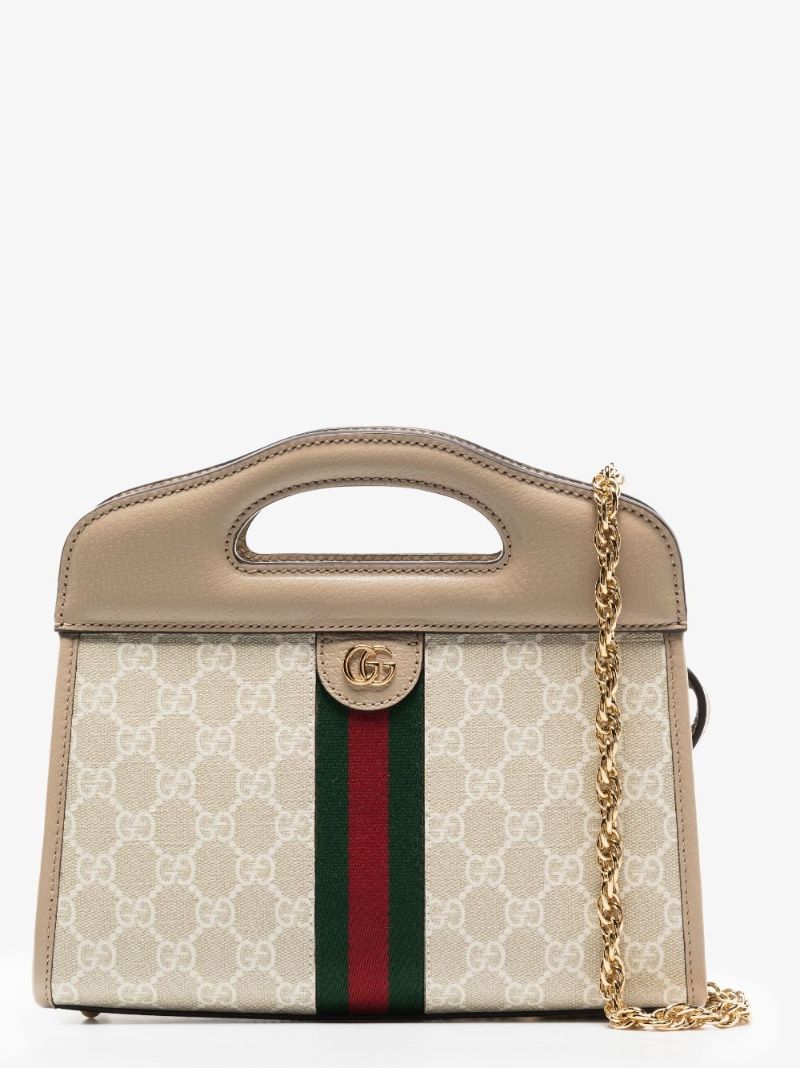 Neutral Ophidia Small Gg Supreme Top Handle Bag