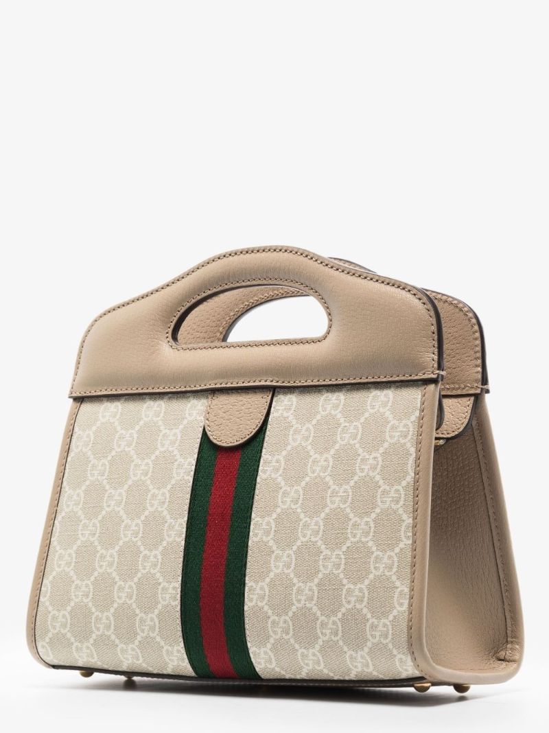 Neutral Ophidia Small Gg Supreme Top Handle Bag