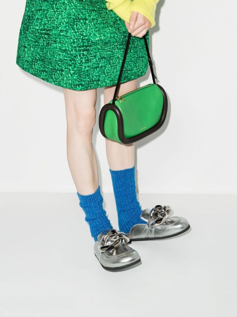 Silver Chain Leather Mules