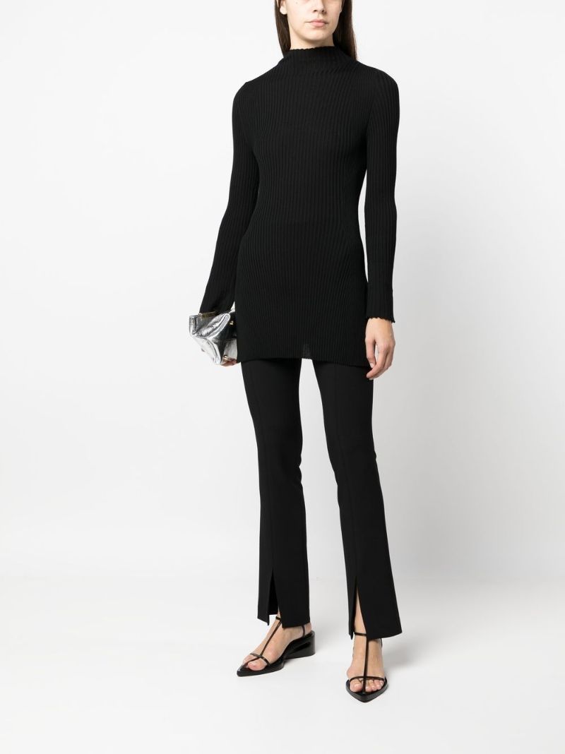 Black Long-sleeved Wool Top