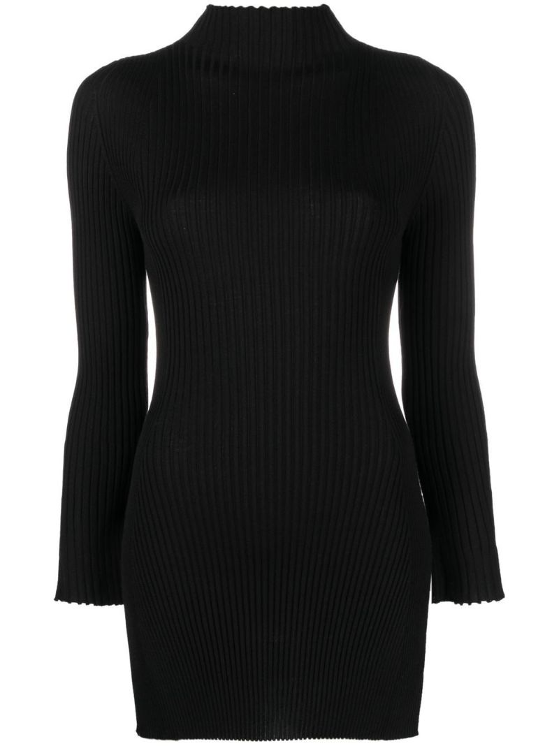 Black Long-sleeved Wool Top