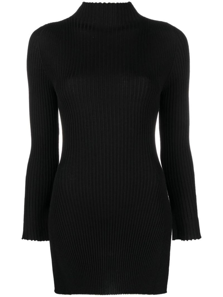 Black Long-sleeved Wool Top