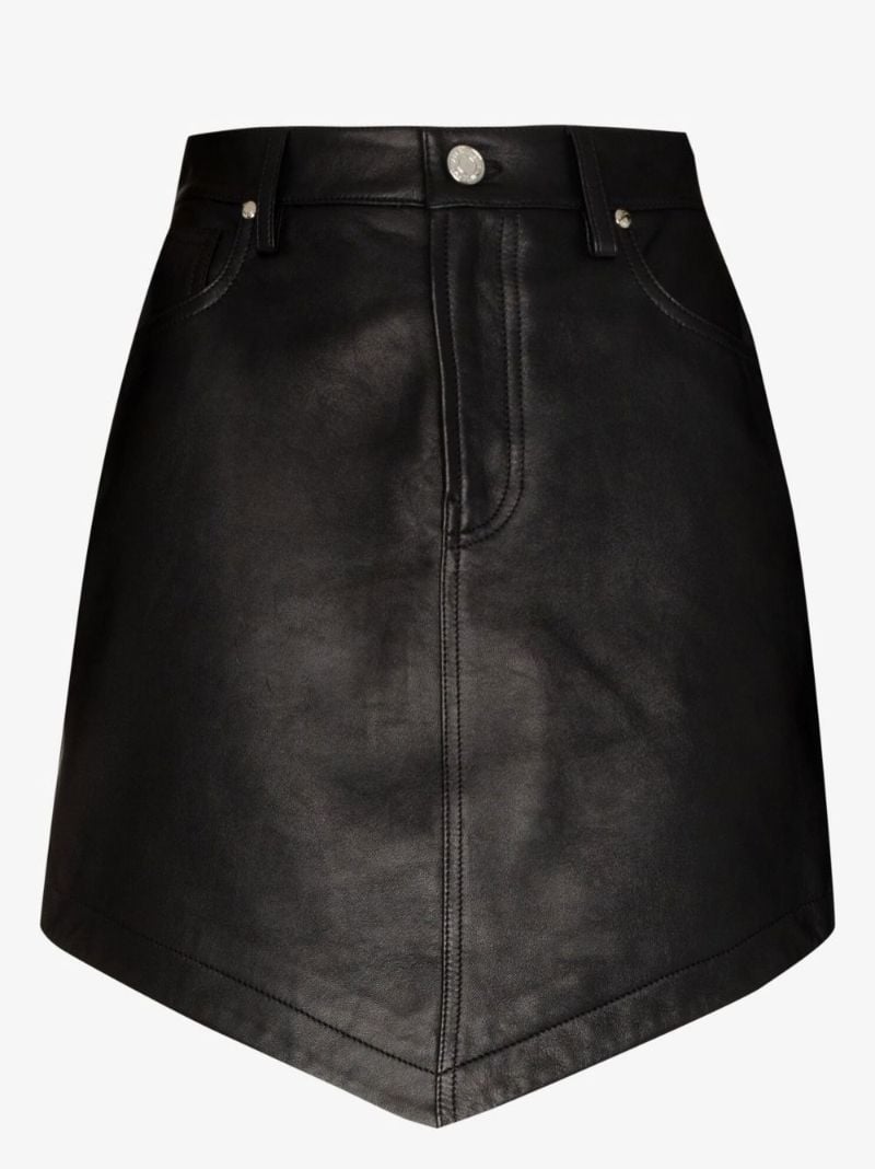 High-waisted Leather Mini Skirt