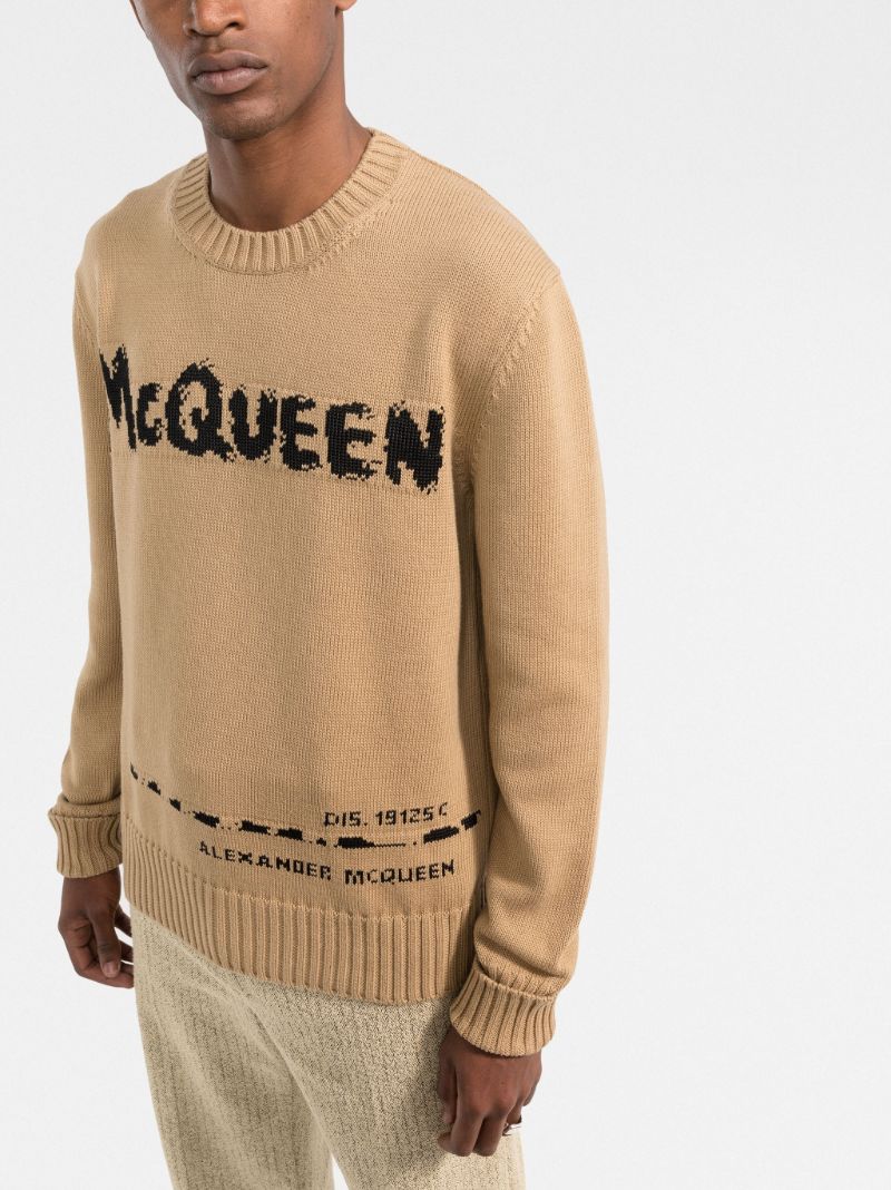 Neutral Graffiti Logo Organic Cotton Sweater