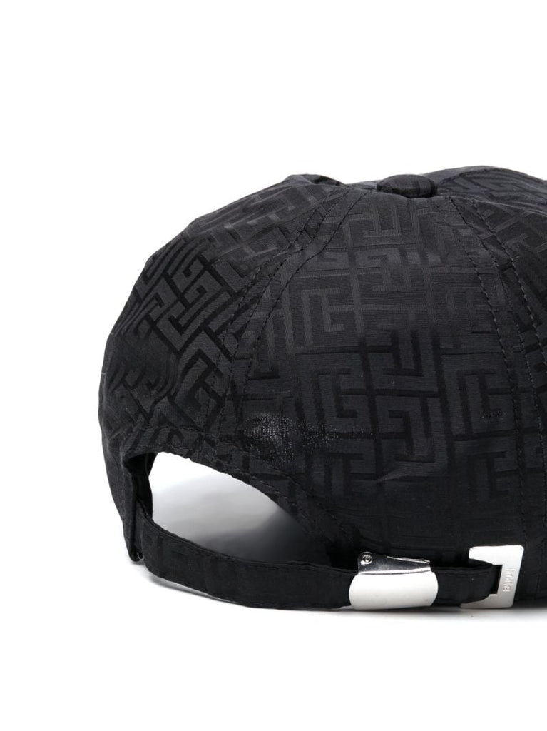 Black Monogram Jacquard Baseball Cap