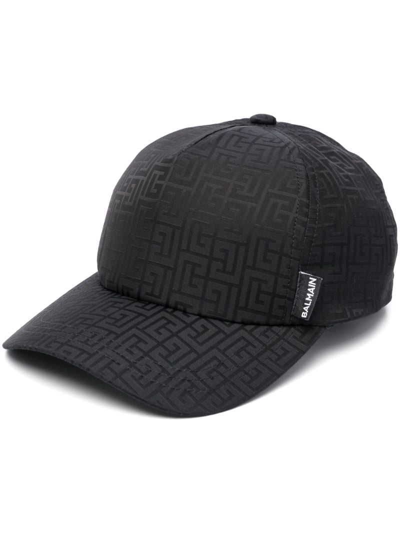 Black Monogram Jacquard Baseball Cap