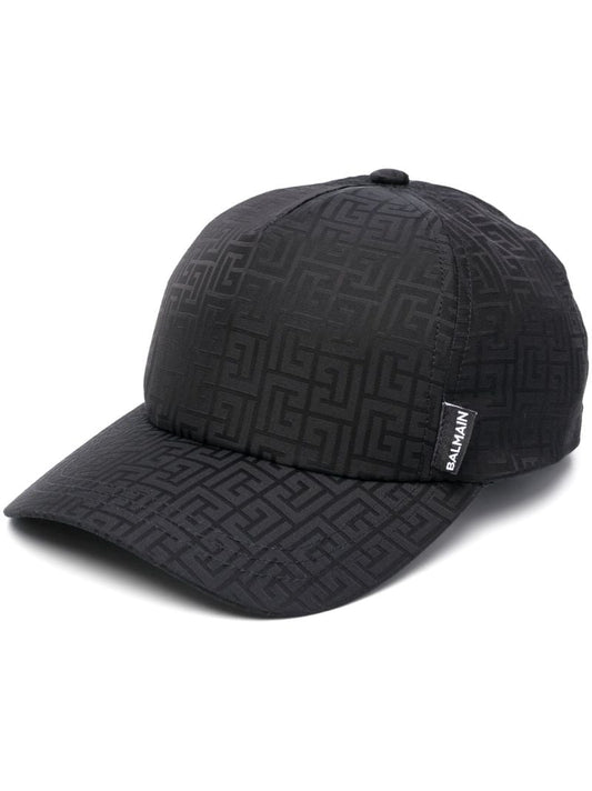 Black Monogram Jacquard Baseball Cap
