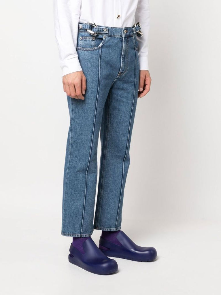 Blue Chain Link Straight-leg Jeans