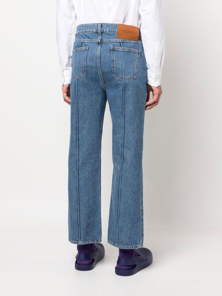 Blue Chain Link Straight-leg Jeans