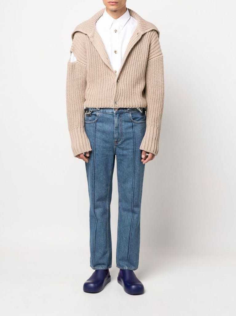 Blue Chain Link Straight-leg Jeans