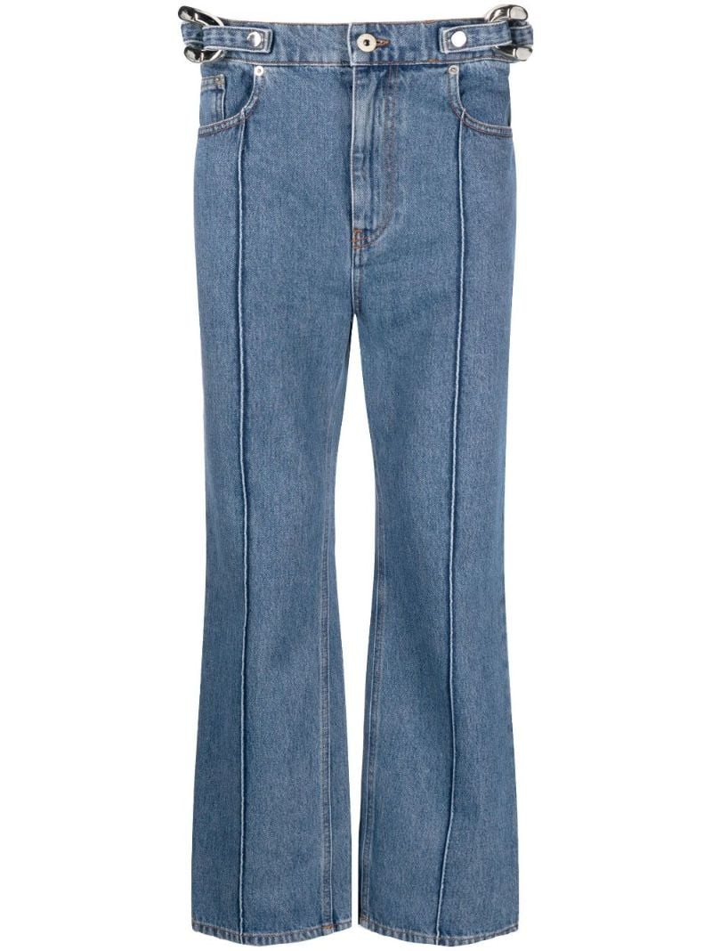 Blue Chain Link Straight-leg Jeans