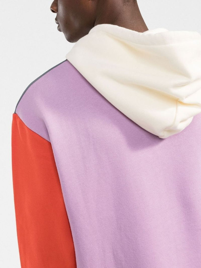 Grey Colourblock Cotton Hoodie