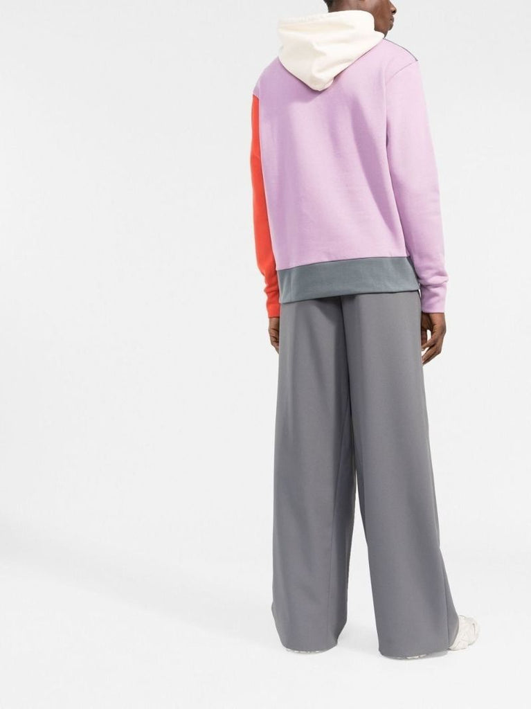 Grey Colourblock Cotton Hoodie