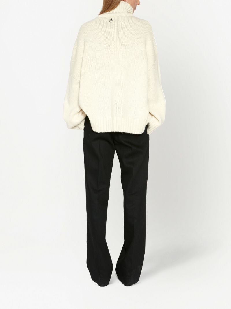 Neutral Patch Pocket Turtleneck Sweater