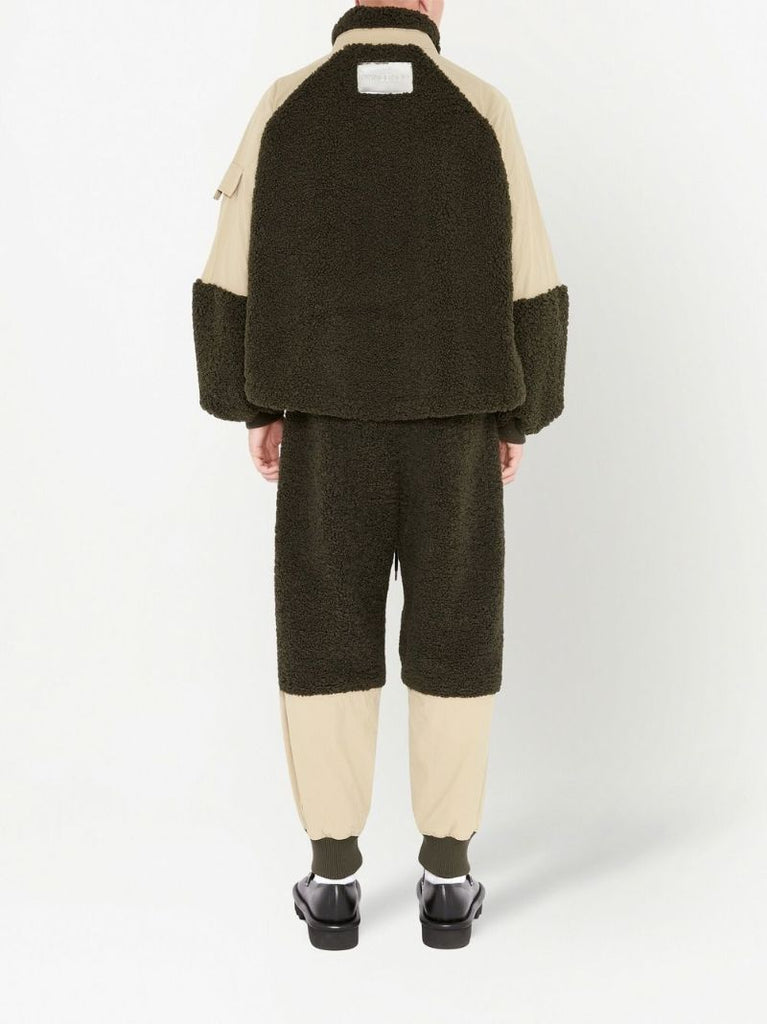 Green Colourblock Fleece Jacket