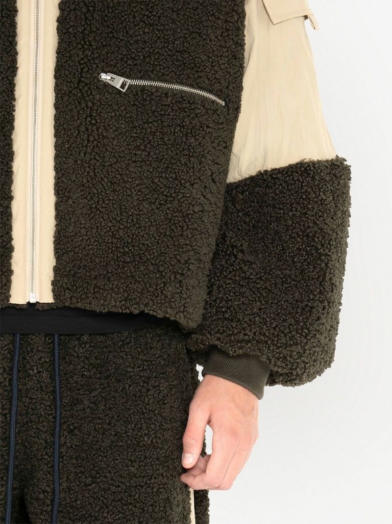 Green Colourblock Fleece Jacket