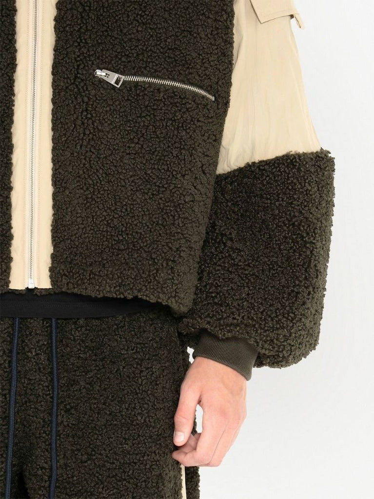 Green Colourblock Fleece Jacket
