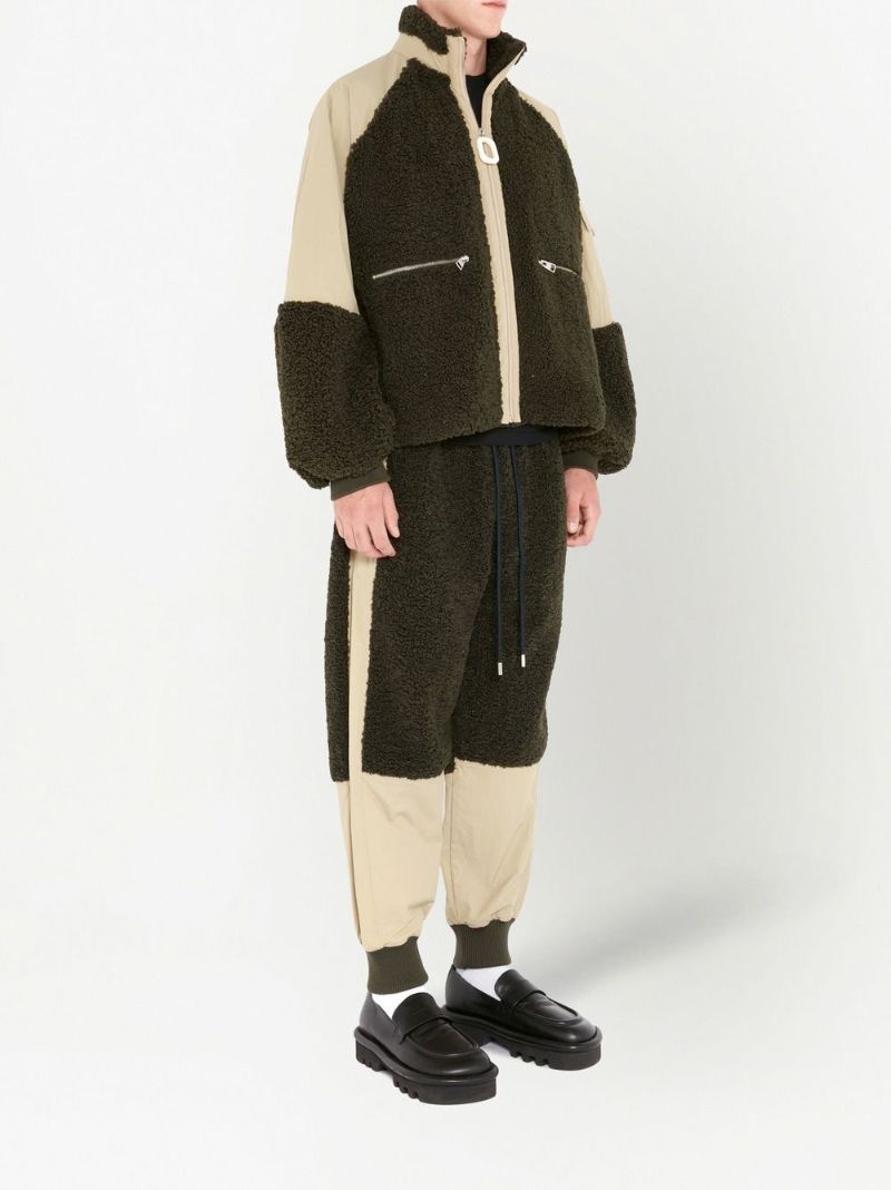 Green Colourblock Fleece Jacket