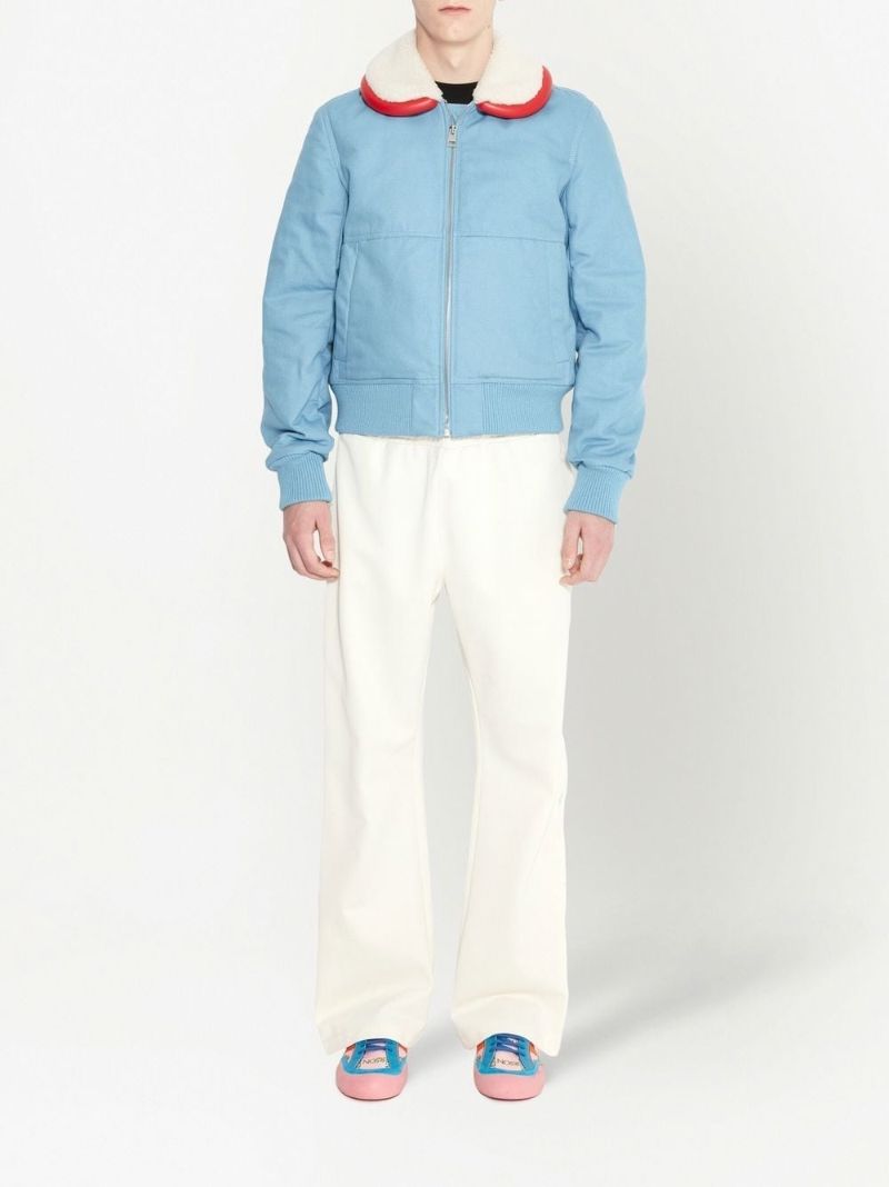 Blue Bumper Collar Blouson Jacket