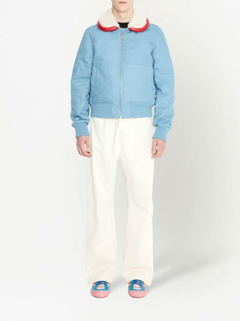 Blue Bumper Collar Blouson Jacket