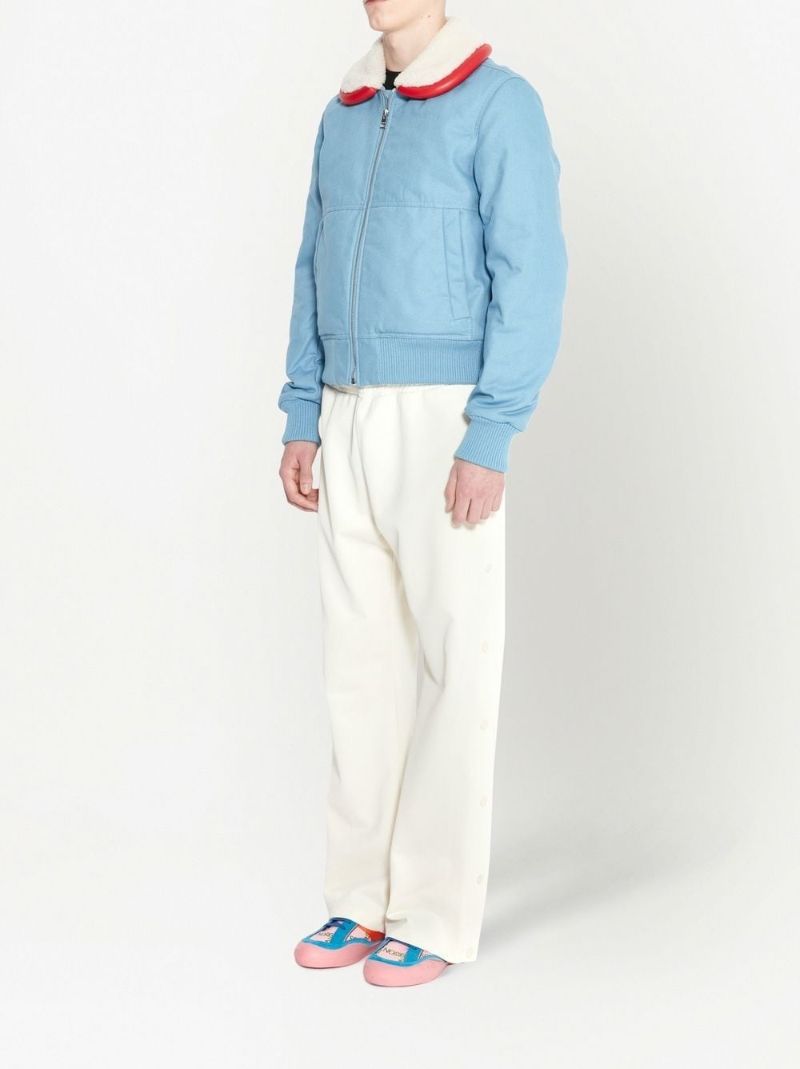 Blue Bumper Collar Blouson Jacket
