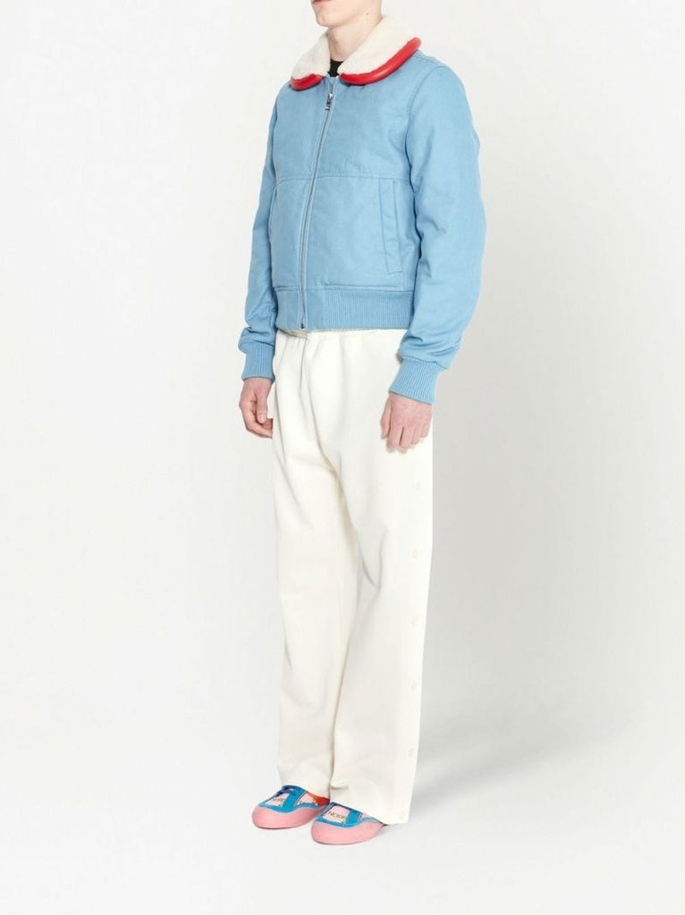 Blue Bumper Collar Blouson Jacket