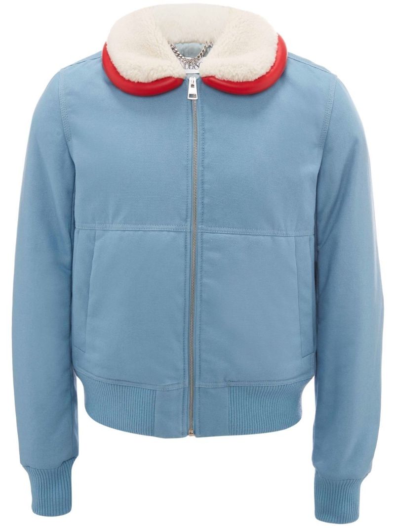 Blue Bumper Collar Blouson Jacket