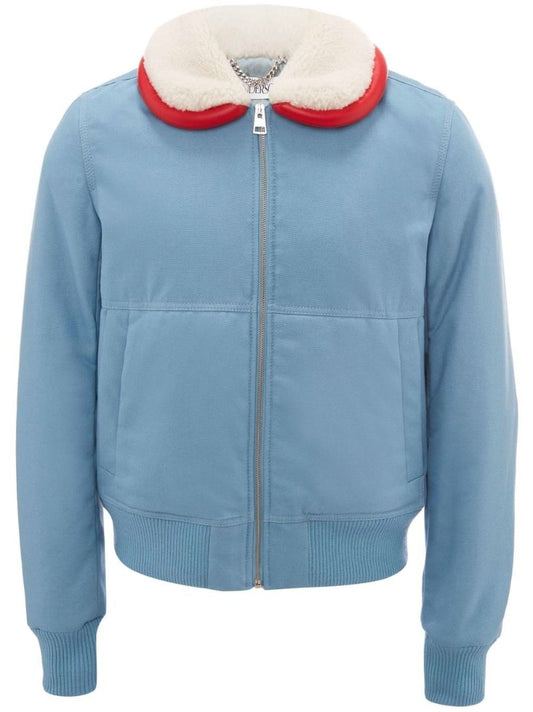 Blue Bumper Collar Blouson Jacket