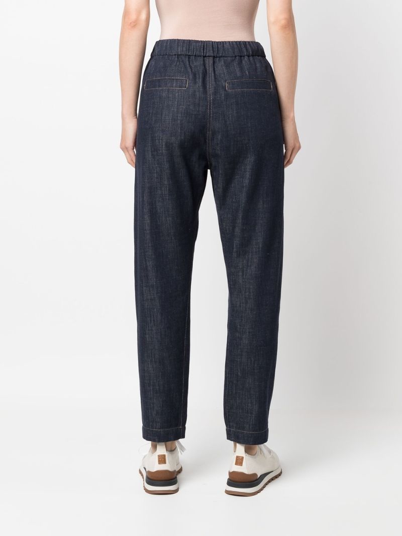 Blue Denim Drawstring Track Pants
