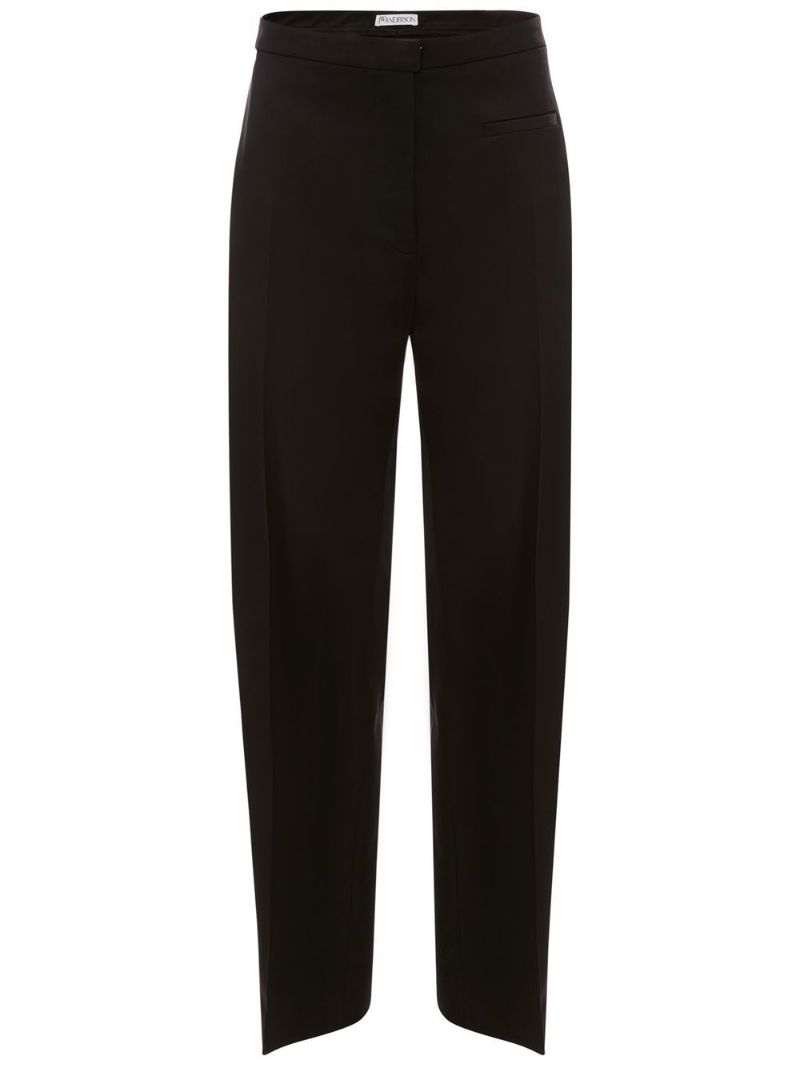 Black Straight-leg Wool Trousers