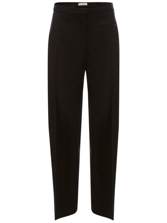 Black Straight-leg Wool Trousers