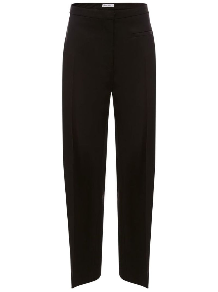 Black Straight-leg Wool Trousers